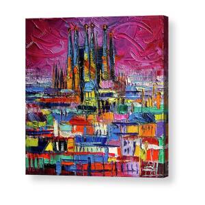 Acrylic Impasto Mini Picture 6 by 8 inches Original Cityscape Painting Bright Cityscape Impressionist Night Painting On Canvas