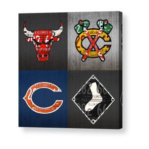 Chicago Pride combined sports teams logos License Plate Bears Hawks Bulls  Wht Sox