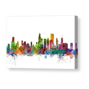 Chicago Illinois Skyline #6 Canvas Print by Michael Tompsett
