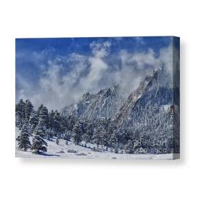 Snow Dusted Flatirons Boulder Colorado Canvas Print / Canvas Art by ...