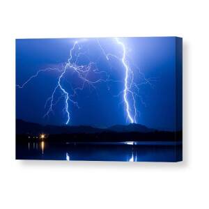 Southwest Navajo Rock House And Lightning Strikes Canvas Print / Canvas ...