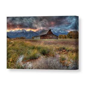 Teton Nightfire at the TA Moulton Barn Canvas Print / Canvas Art by Ryan Smith Teton Nightfire at the TA Moulton Barn Canvas Print / Canvas Art by Ryan Smith