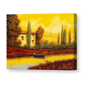 Il Fiume Giallo Al Tramonto Canvas Print / Canvas Art by Guido Borelli Il Fiume Giallo Al Tramonto Canvas Print / Canvas Art by Guido Borelli