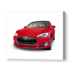 Wall Art Canvas Picture Print Tesla S P85 White 3.2 