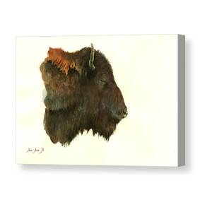 Running buffalo Canvas Print / Canvas Art by Juan Bosco