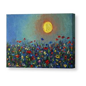 Abstract Red Poppies Field At Sunset Canvas Print / Canvas Art by Ana ...