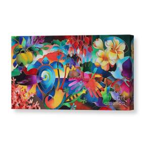 Island Flowers - Heliconia Canvas Print / Canvas Art by Maria Rova