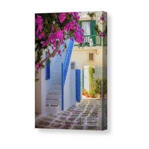 Mykonos Staircase Canvas Print by Inge Johnsson