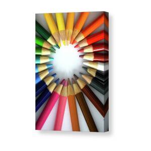 Rainbow Colored Pencils Lined Up on White Background Beach Towel by Ocean  Breeze - Fine Art America