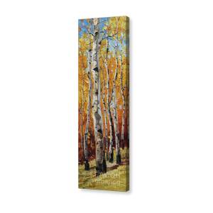 Seasons Tree Forest Landscape Painting #3 Canvas Print