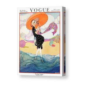 A Vogue Cover Of A Woman On A Beach #2 Canvas Print by Helen Dryden