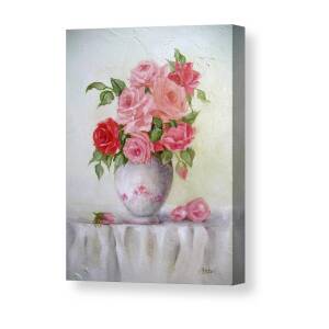 Tuscan Flower pot oil painting Canvas Print / Canvas Art by Chris Hobel