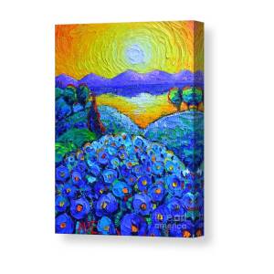 Colorful Poppies Field Abstract Landscape Impressionist Palette Knife ...