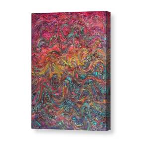 Splash Textured Abstract Acrylic Painting Wave Green Yellow Black Pink ...