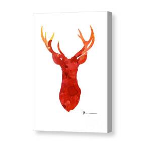 Blue deer antlers watercolor art print painting Canvas Print / Canvas ...
