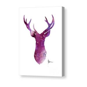 Blue deer antlers watercolor art print painting Canvas Print / Canvas ...