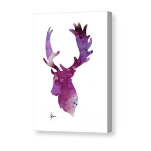 Gold deer silhouette watercolor art print Canvas Print / Canvas Art by ...