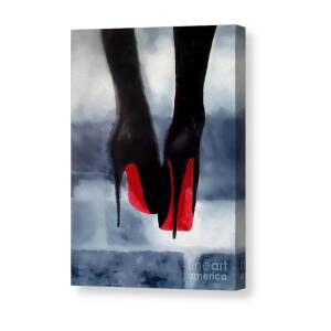 Louboutin At Midnight Black And White Canvas Print / Canvas Art by My ...