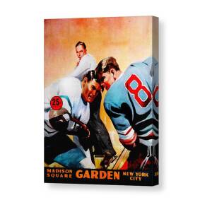 New York Rangers v Boston Bruins Vintage Program Canvas Print / Canvas Art  by John Farr - Pixels