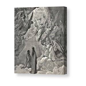 Jesus and Angel Bible Illustration Canvas Print / Canvas Art by