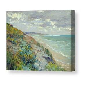 Cliffs by the sea at Trouville  Canvas Print by Gustave Caillebotte