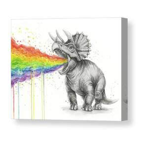 Triceratops Rainbow Vomit Canvas Print by Olga Shvartsur Triceratops Rainbow Vomit Canvas Print by Olga Shvartsur