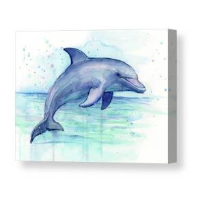Humpback Whale Mom And Baby Watercolor Canvas Print / Canvas Art by ...