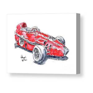 Ford Model A 1931 Classic Car Ink Drawing and Watercolor Canvas Print ...