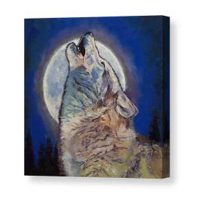 Grey Wolf Moon Canvas Print / Canvas Art by Michael Creese
