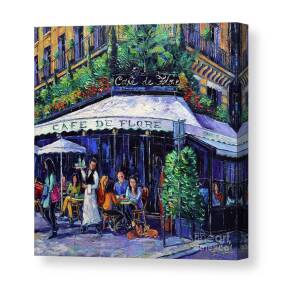 Cafe De Flore Paris Canvas Print / Canvas Art by Mona Edulesco