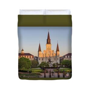 St. Louis Cathedral at Sunrise Duvet Cover for Sale by Patrick Civello
