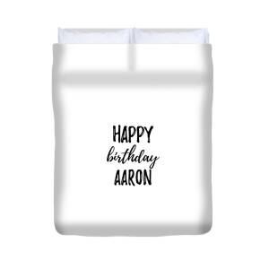 Feliz Cumpleanos Aaron Funny Spanish Happy Birthday Gift Duvet Cover by  Funny Gift Ideas - Pixels