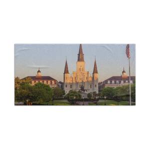 St. Louis Cathedral at Sunrise Bath Sheet for Sale by Patrick Civello
