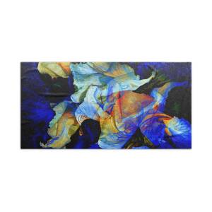 Blue Summer Iris Hand Towel for Sale by Hanne Lore Koehler