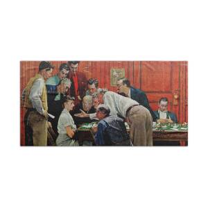 Do Unto Others Hand Towel for Sale by Norman Rockwell