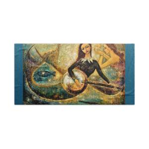 Mermaid Mother and Child Beach Towel for Sale by Shijun Munns
