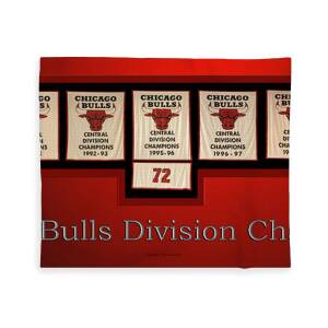 Chicago Bulls Retired Jerseys Banners Fleece Blanket