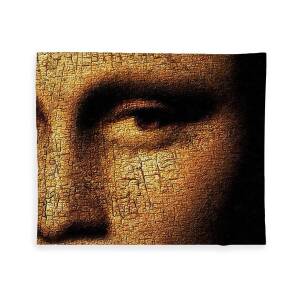 Mona Lisa Eyes 2 Fleece Blanket by Tony Rubino - Pixels
