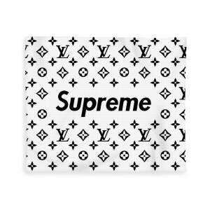 Supreme pattern louis vuitton brown Fleece Blanket for Sale by Supreme Ny