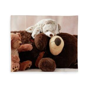 Big Teddy Bear Family Foto Fleece Blanket