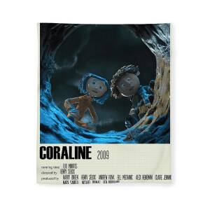 Best New Coraline Horror Movies Print Fleece Blanket Size 40x50 50x60 58x80 Inch 