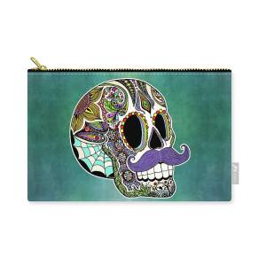 Vintage Sugar Skull and Roses Carry-all Pouch for Sale by Tammy Wetzel