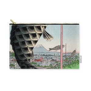 Mount Fuji above Ancient Street Ukiyo-e Japanese Art Wrapping Paper by  VintageArchive