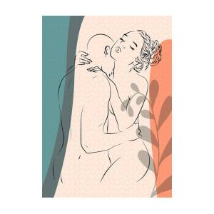Naked couple erotic art drawings