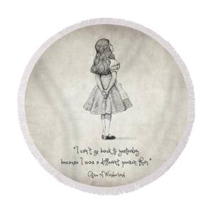 Alice in Wonderland Quote Round Beach Towel for Sale by Zapista OU