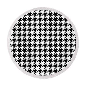 Large Traditional Black and White Houndstooth big geometric pattern  Greeting Card by Tina Lavoie