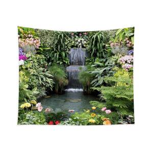 Greenhouse Garden Waterfall Tapestry for Sale by Carol Groenen