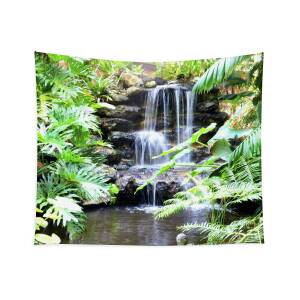 Greenhouse Garden Waterfall Tapestry for Sale by Carol Groenen
