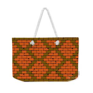 Old Brick Wall Rhombus Pattern Weekender Tote Bag by Bigalbaloo