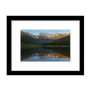 Colorado State Flag with Mountain Textures Framed Print by Aaron Spong